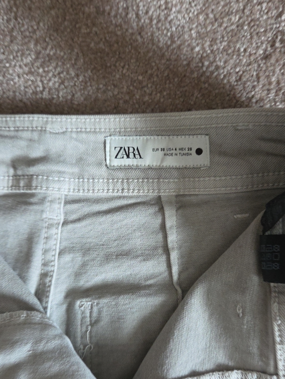 Zara Womens Crop Straight Leg Grey Jeans